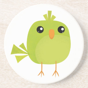 Green Bird Cartoon   Coaster