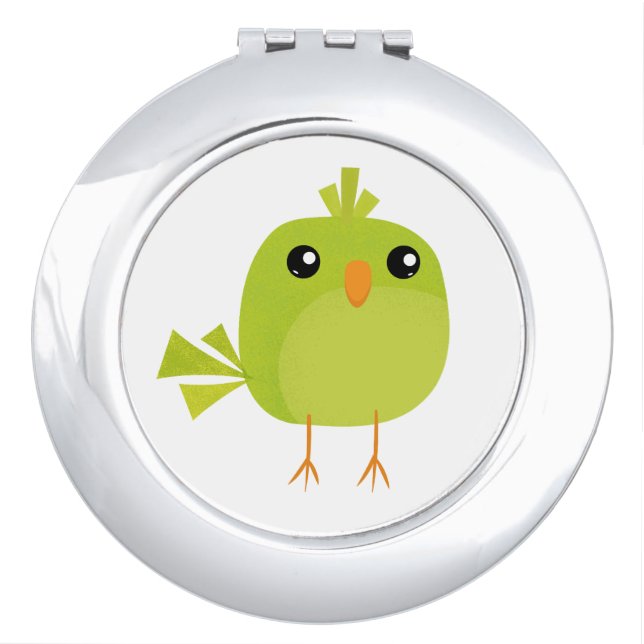 Green Bird Cartoon   Compact Mirror (Front)