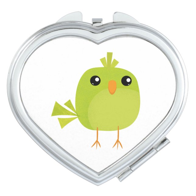 Green Bird Cartoon   Compact Mirror (Front)