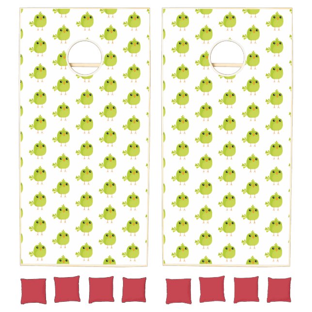 Green Bird Cartoon   Cornhole Set (Set)