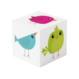Green Bird Cartoon Cube