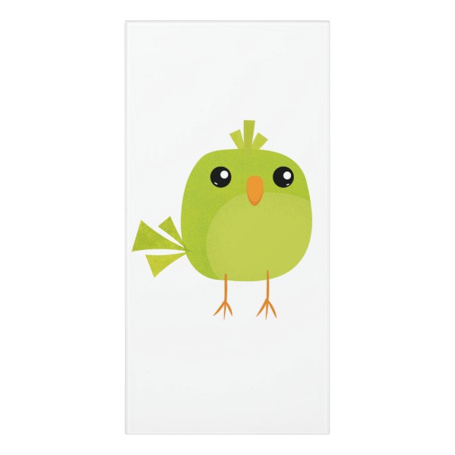 Green Bird Cartoon   Door Sign (Classic Front Vert)