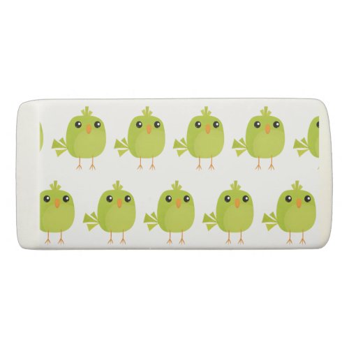 Green Bird Cartoon   Eraser