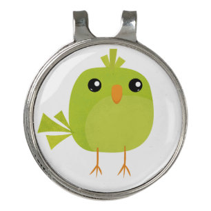 Green Bird Cartoon Golf Hat Clip