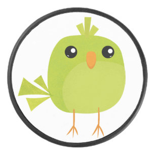 Green Bird Cartoon   Hockey Puck