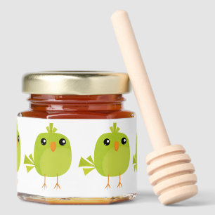 Green Bird Cartoon Honey Jar Favors