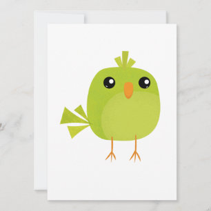 Green Bird Cartoon Invitation