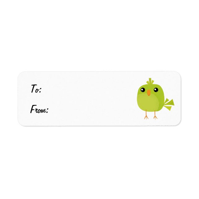 Green Bird Cartoon  Label (Front)