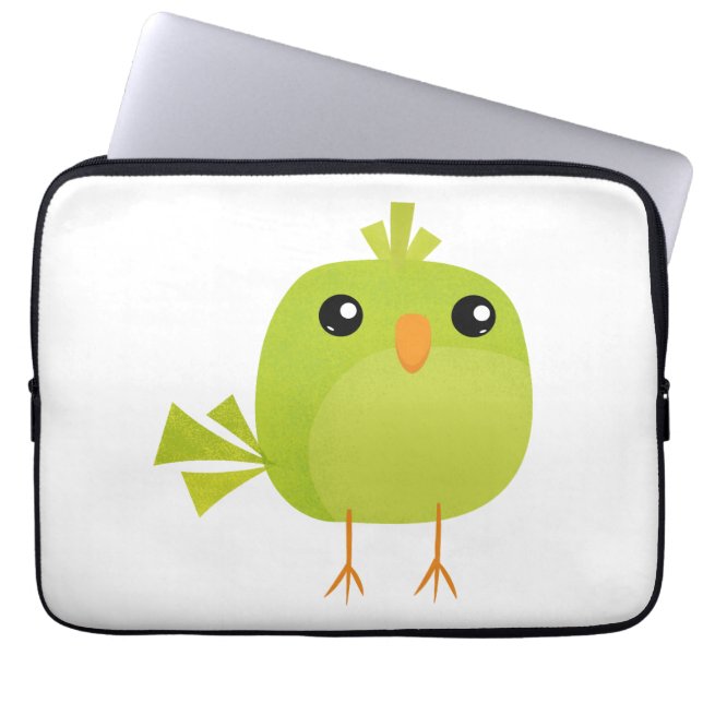 Green Bird Cartoon   Laptop Sleeve (Front)
