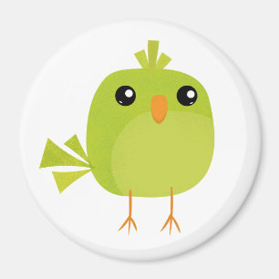 Green Bird Cartoon Magnet