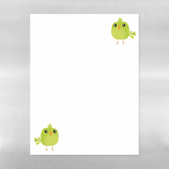 Green Bird Cartoon   Magnetic Dry Erase Sheet (Vertical)