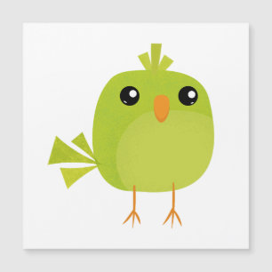 Green Bird Cartoon   Magnetic Invitation