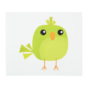 Green Bird Cartoon   Metal Print