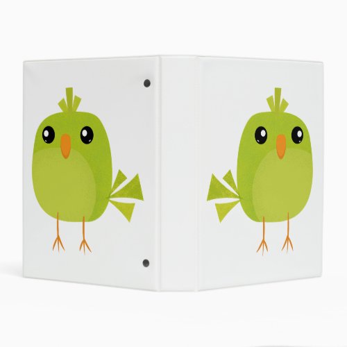 Green Bird Cartoon   Mini Binder