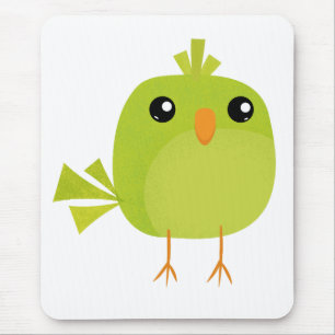Green Bird Cartoon Mouse Pad