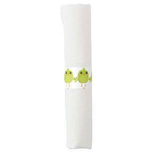 Green Bird Cartoon Napkin Bands