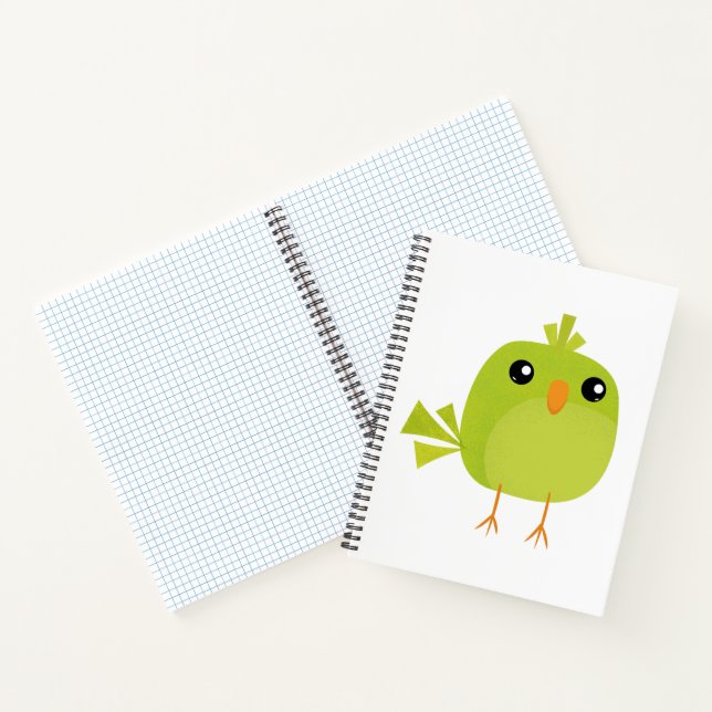 Green Bird Cartoon   Notebook (Inside)