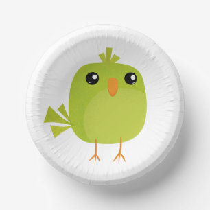 Green Bird Cartoon   Paper Bowls