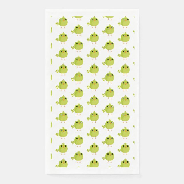 Green Bird Cartoon   Paper Guest Towels (Front)