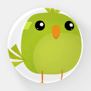 Green Bird Cartoon Paperweight