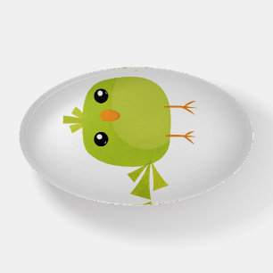 Green Bird Cartoon Paperweight