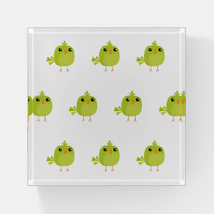 Green Bird Cartoon Paperweight
