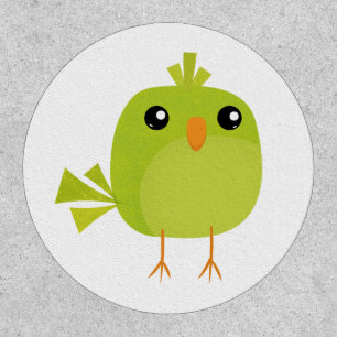 Green Bird Cartoon Patch