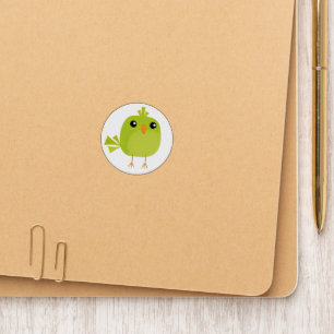 Green Bird Cartoon Patch