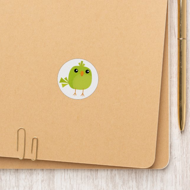 Green Bird Cartoon   Patch (On Folder)