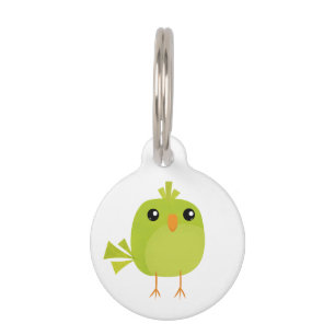 Green Bird Cartoon   Pet ID Tag
