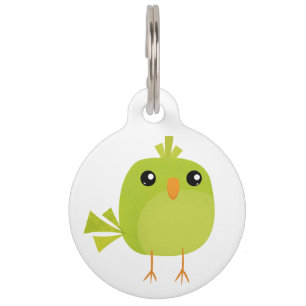 Green Bird Cartoon Pet ID Tag