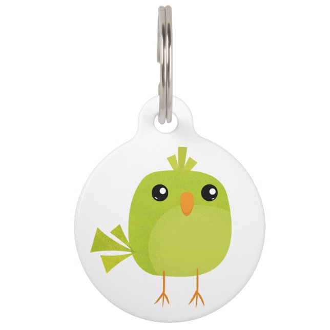 Green Bird Cartoon   Pet ID Tag (Front)