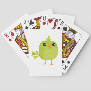 Green Bird Cartoon Poker Cards