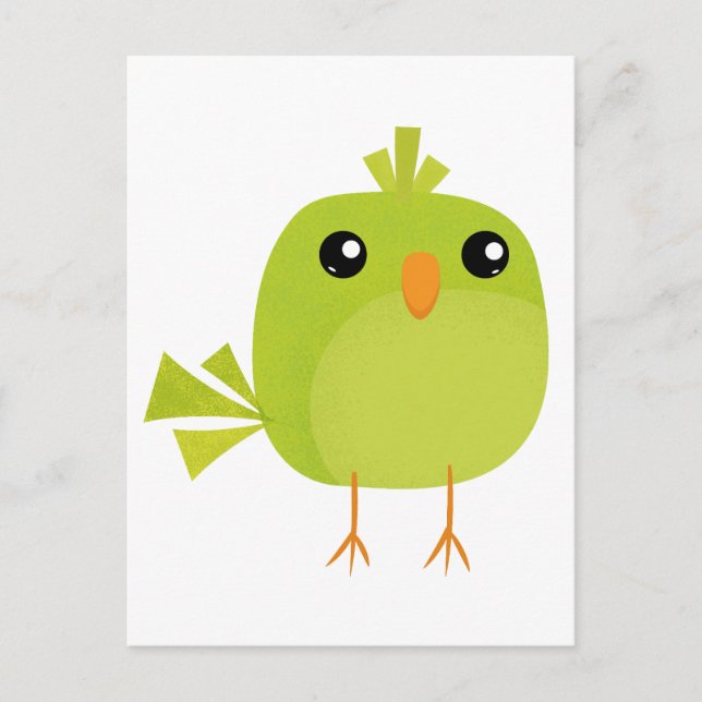 Green Bird Cartoon  Postcard (Front)