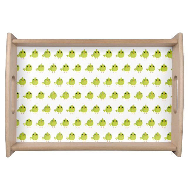 Green Bird Cartoon   Serving Tray (Front)