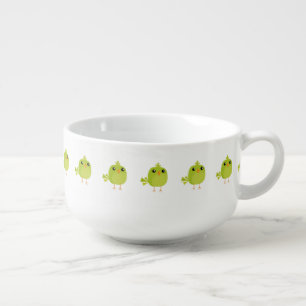 Green Bird Cartoon   Soup Mug