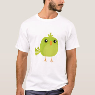 Green Bird Cartoon T-Shirt