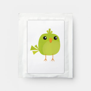 Green Bird Cartoon Tea Bag Drink Mix