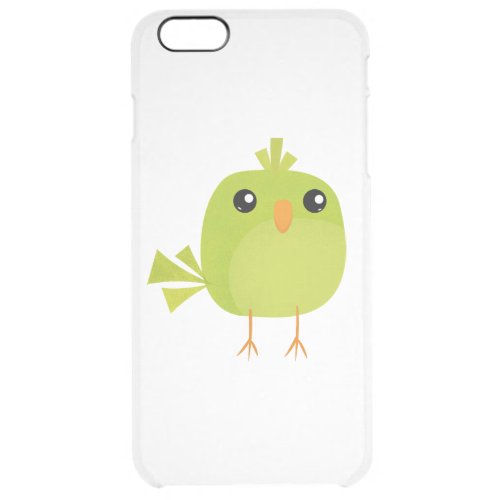 Green Bird Cartoon   Clear iPhone 6 Plus Case