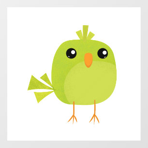 Green Bird Cartoon Window Cling
