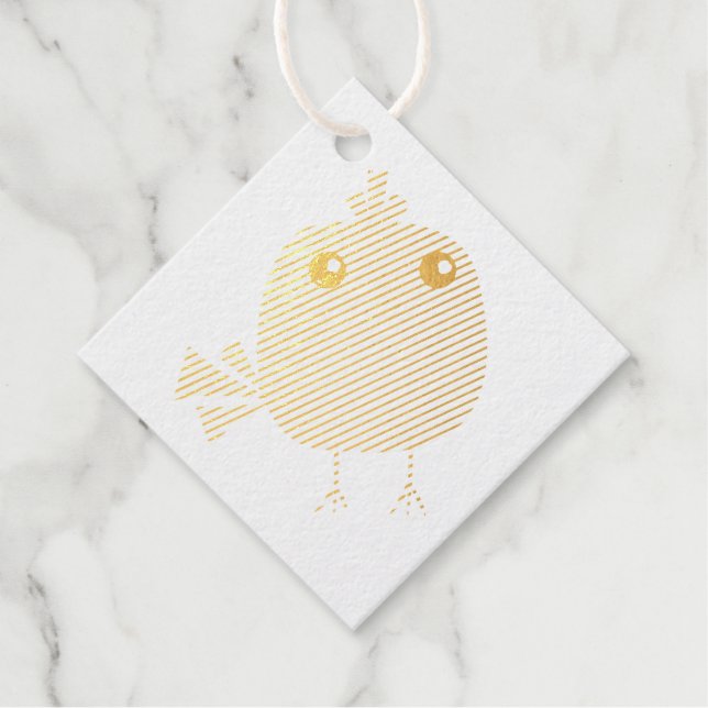 Green Bird   Foil Favor Tags (Front)