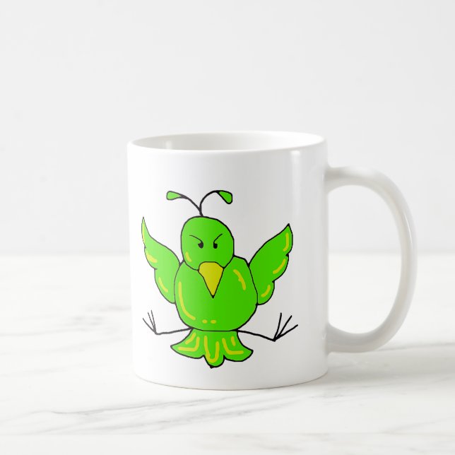 green bird, green bird coffee mug (Right)