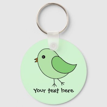 Green Bird Keychain by mail_me at Zazzle