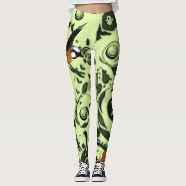 green bird long leggings (Front)