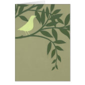 Green Bird Perched on Green Branch (Front)