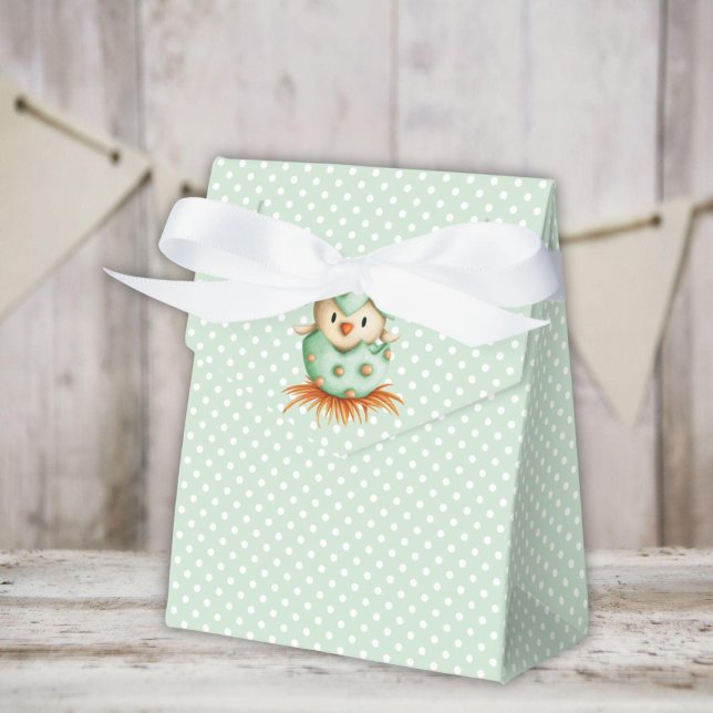 Green Bird Polka Dot Favor Boxes (Creator Uploaded)