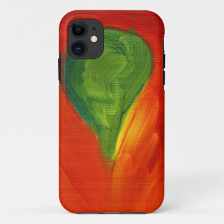 Green Bird with Love Flowing Around It iPhone 11 Case