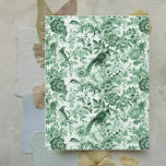 Green Birds And Flowers French Scrapbook Paper at Zazzle