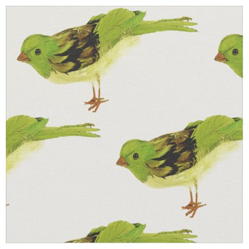 Green Birds Fabric Zazzle