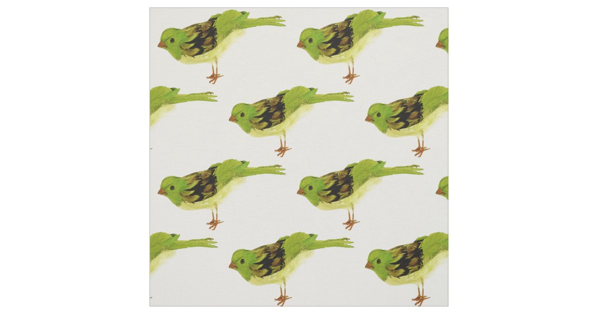 Green Birds Fabric Zazzle